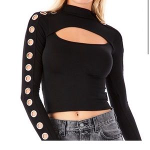 Black Mock Neck Long Sleeve